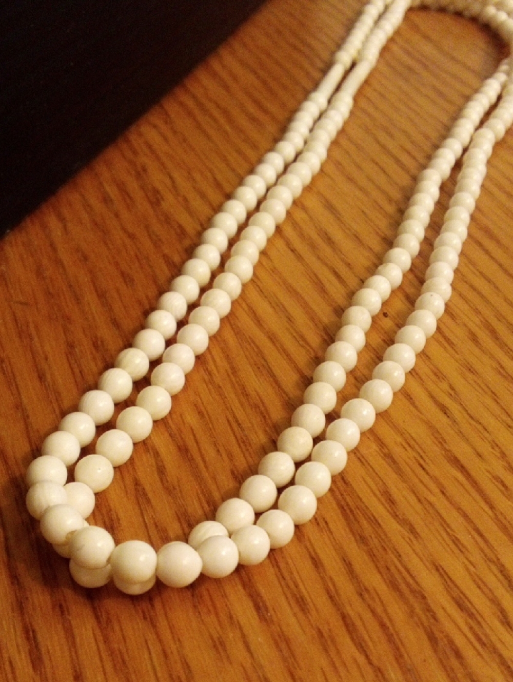 Classic White Double-Strand Bead Necklace - Picture 5 of 6